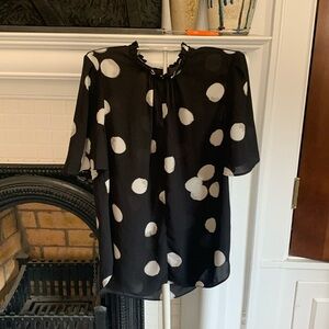 T Tahari ruffle neck‎ blouse. NWOT. Retail 79